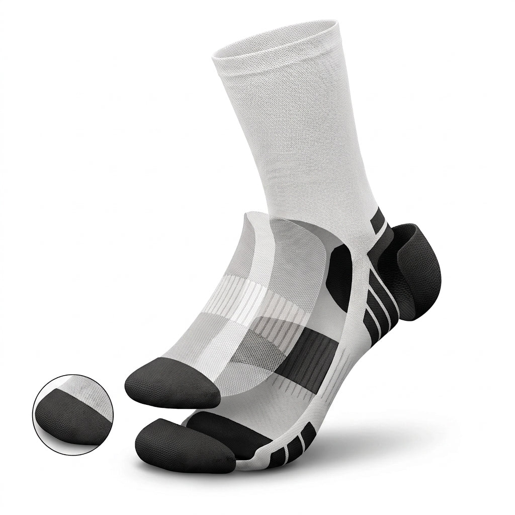 Chaussette Elite et ses zones techniques
